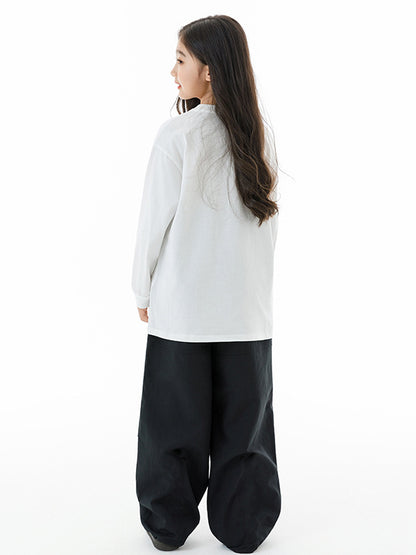 Arrival Autumn Kids Girls Long Sleeves Letters Pattern Sweatshirt and Black Pants Clothing Set