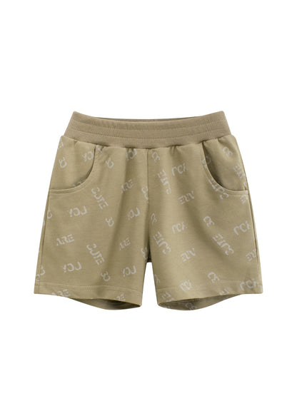 Summer Arrival Boys Cotton Casual Style Letters Pattern Shorts, MyKids-USA®, Shorts, MyKids-USA - Size/Age - 90 (12-24M) - Color - Khaki -  -  - TR2506171637-B