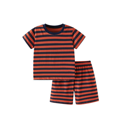 Summer Baby Kids Striped Pattern T-shirt and Shorts Clothing Set for Boys, MyKids-USA®, Baby & Toddler Outfits, MyKids-USA - Size/Age - 100 (2-3Y) - Color - Coffee -  -  - TR2504292019-A