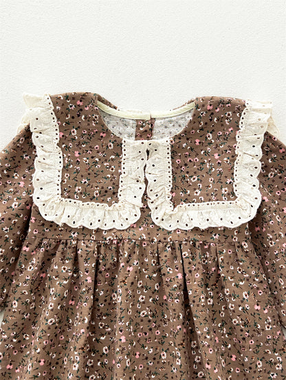 Spring Arrival Baby Girls Long Sleeves Vintage Floral Pattern Dress, MyKids-USA®, Baby & Toddler Dresses, MyKids-USA -  -  -  -  -  -  - 