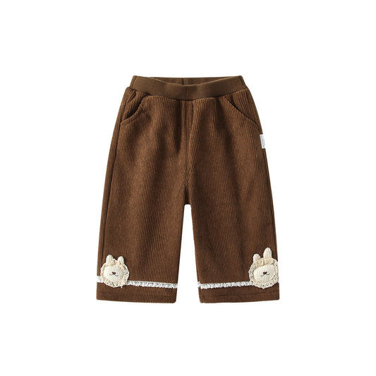 Winter and Autumn Arrival Casual Baby Kids Girls Cartoon Pattern Warm Corduroy Pants, MyKids-USA®, Trousers, MyKids-USA - Size/Age - 80 (9-12M) - Color - Brown -  -  - TR2509262333-A