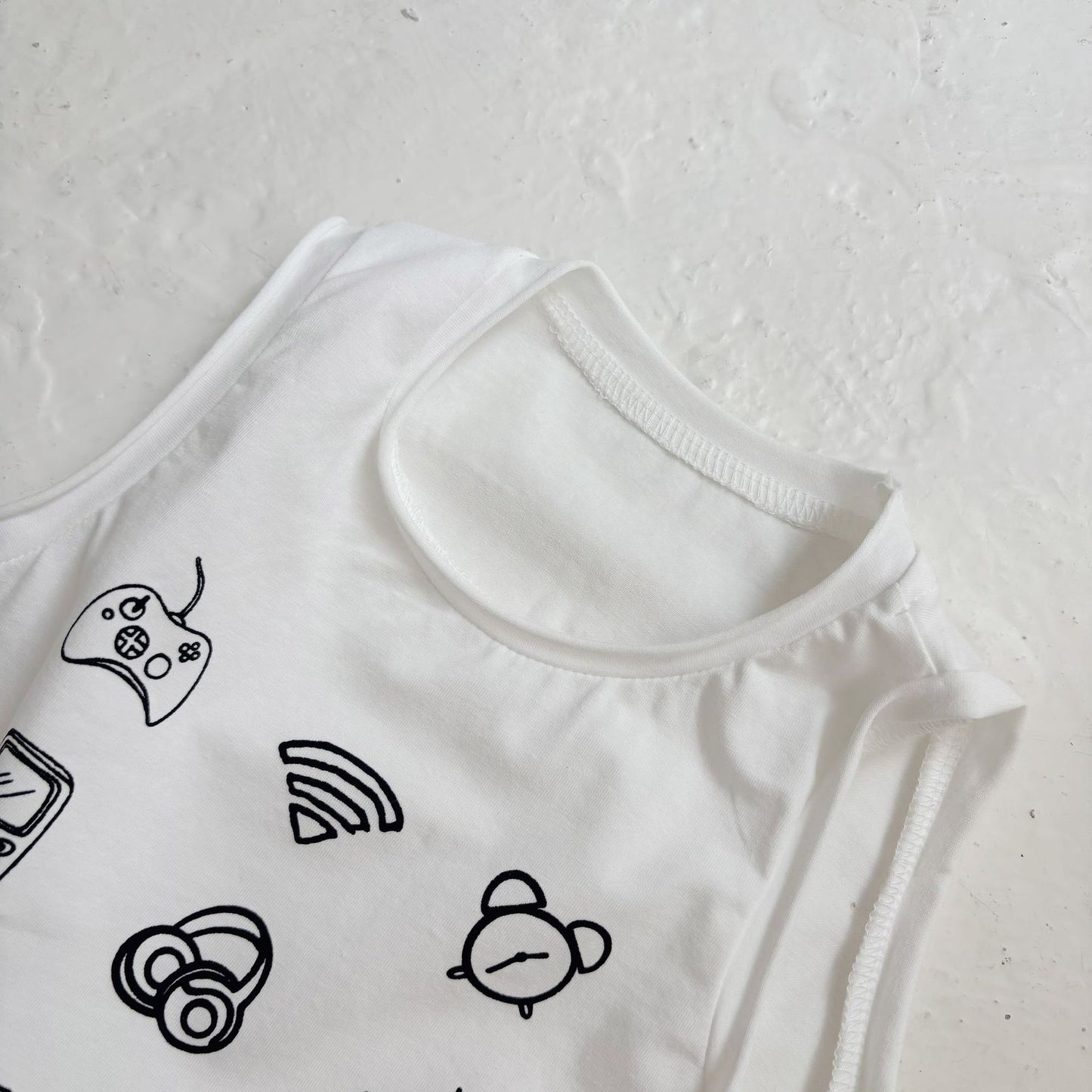 Summer Baby Kids Casual Pattern Sleeveless Top Vest with Denim Shorts Clothing Set for, MyKids-USA®, Baby & Toddler Outfits, MyKids-USA -  -  -  -  -  -  - 