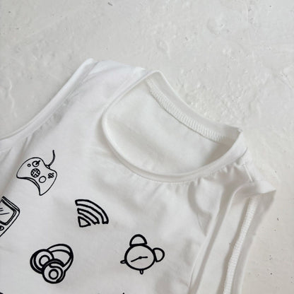 Summer Baby Kids Casual Pattern Sleeveless Top Vest with Denim Shorts Clothing Set for, MyKids-USA®, Baby & Toddler Outfits, MyKids-USA -  -  -  -  -  -  - 