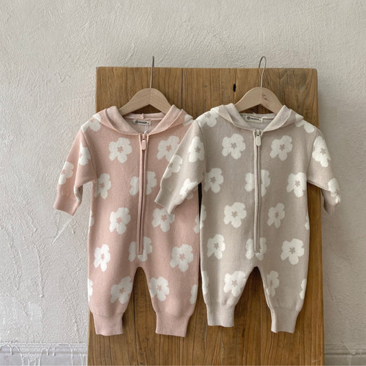 Autumn and Spring Arrival Baby Girls Long Sleeves Floral Zip-up Rompers, MyKids-USA®, Baby One-Pieces, MyKids-USA -  -  -  -  -  -  - .