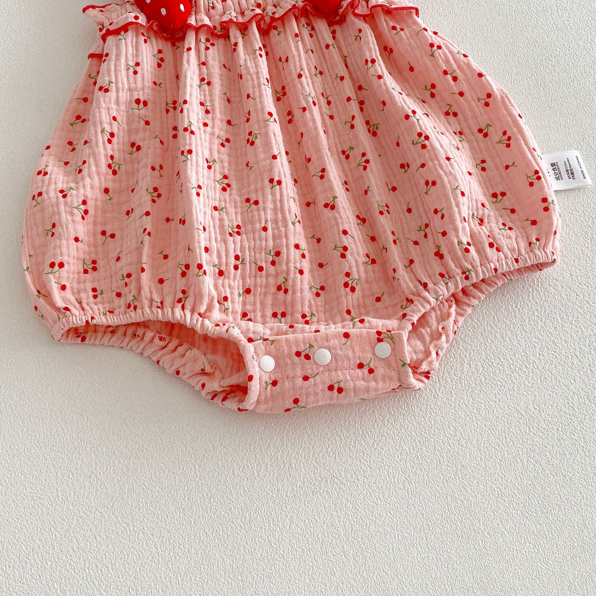 Design Summer Baby Kids Girls Pink Sleeveless Fruits Pattern Strap Bodysuit, MyKids-USA®, Baby One-Pieces, MyKids-USA -  -  -  -  -  -  - .