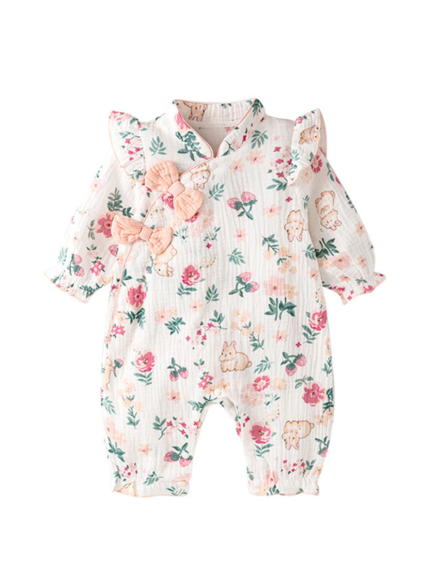 Autumn Baby Girl Chinese Style Home Clothes Romper