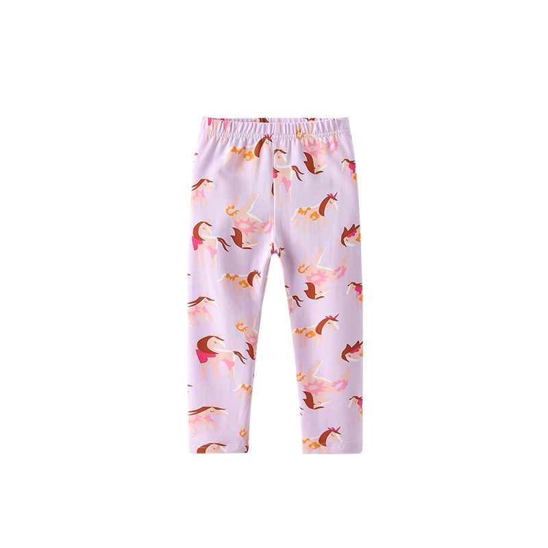 Autumn Arrival Baby Kids Girls Cartoon Pattern Casual Pants, MyKids-USA®, Trousers, MyKids-USA - Size/Age - 100 (2-3Y) - Color - Purple -  -  - TR2509212247-A