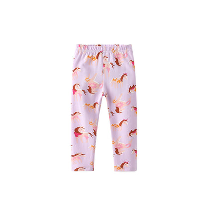 Autumn Arrival Baby Kids Girls Cartoon Pattern Casual Pants, MyKids-USA®, Trousers, MyKids-USA - Size/Age - 100 (2-3Y) - Color - Purple -  -  - TR2509212247-A