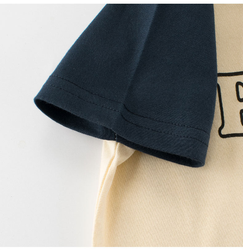 Summer Boys’ Cartoon and Letters Pattern T-shirt in European and American Style, MyKids-USA®, Baby & Toddler Tops, MyKids-USA -  -  -  -  -  -  - 