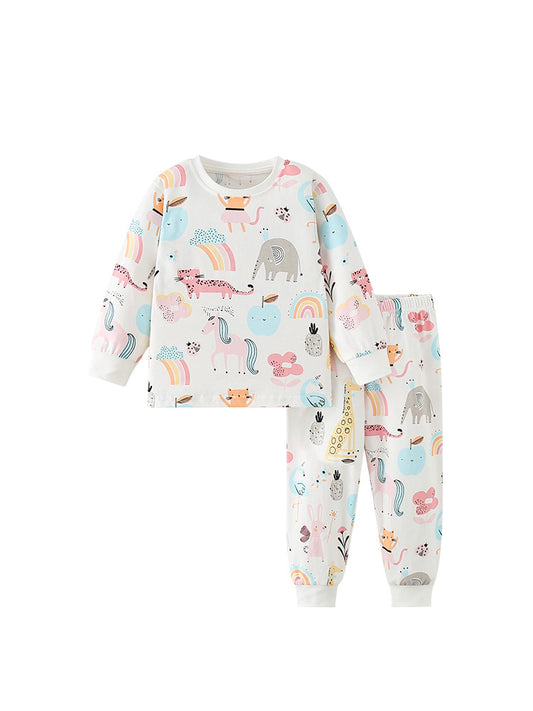 Arrival Autumn Baby Kids Girls Long Sleeves Cartoon Pattern Top and Pants Clothing Set