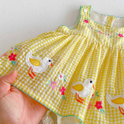 Summer Arrival Baby Girls Cute Plaid Sleeveless Dress Design Onesies, MyKids-USA®, Baby One-Pieces, MyKids-USA -  -  -  -  -  -  - 