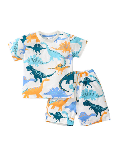 Baby Kids Boys Dinosaurs Print T-Shirt And Shorts Casual Clothing Set