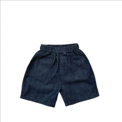 Summer New Arrival Unisex Dark Blue Denim Shorts