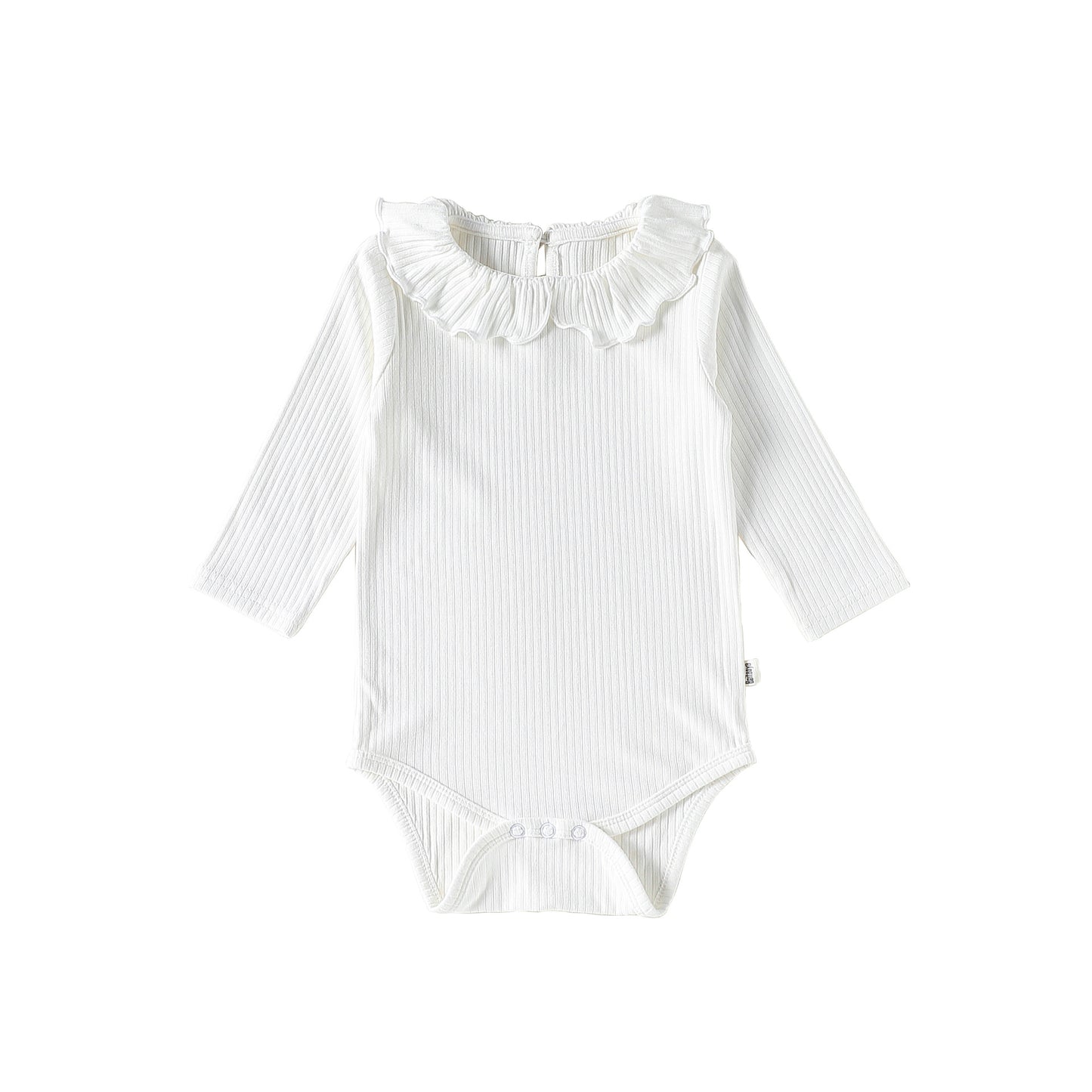 Spring Arrival Baby Girls Long Sleeves Solid Color Bodysuit with Collar, MyKids-USA®, Bodysuits, MyKids-USA - Size/Age - 66 (3-6M) - Color - White -  -  - TR2603082356-D.