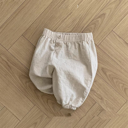 Summer Hot Selling Baby Unisex Thin Soft Cotton Solid Color Fashion Pants