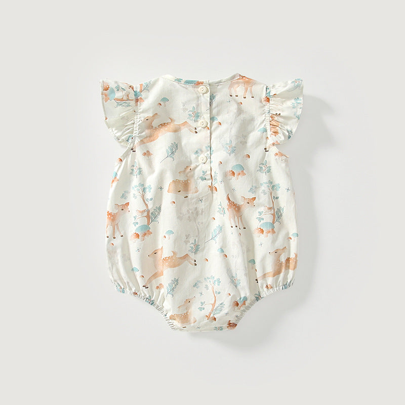 Summer Arrival Baby Girls Cute Animals and Floral Pattern Fly Sleeves Onesies, MyKids-USA®, Baby One-Pieces, MyKids-USA -  -  -  -  -  -  - 