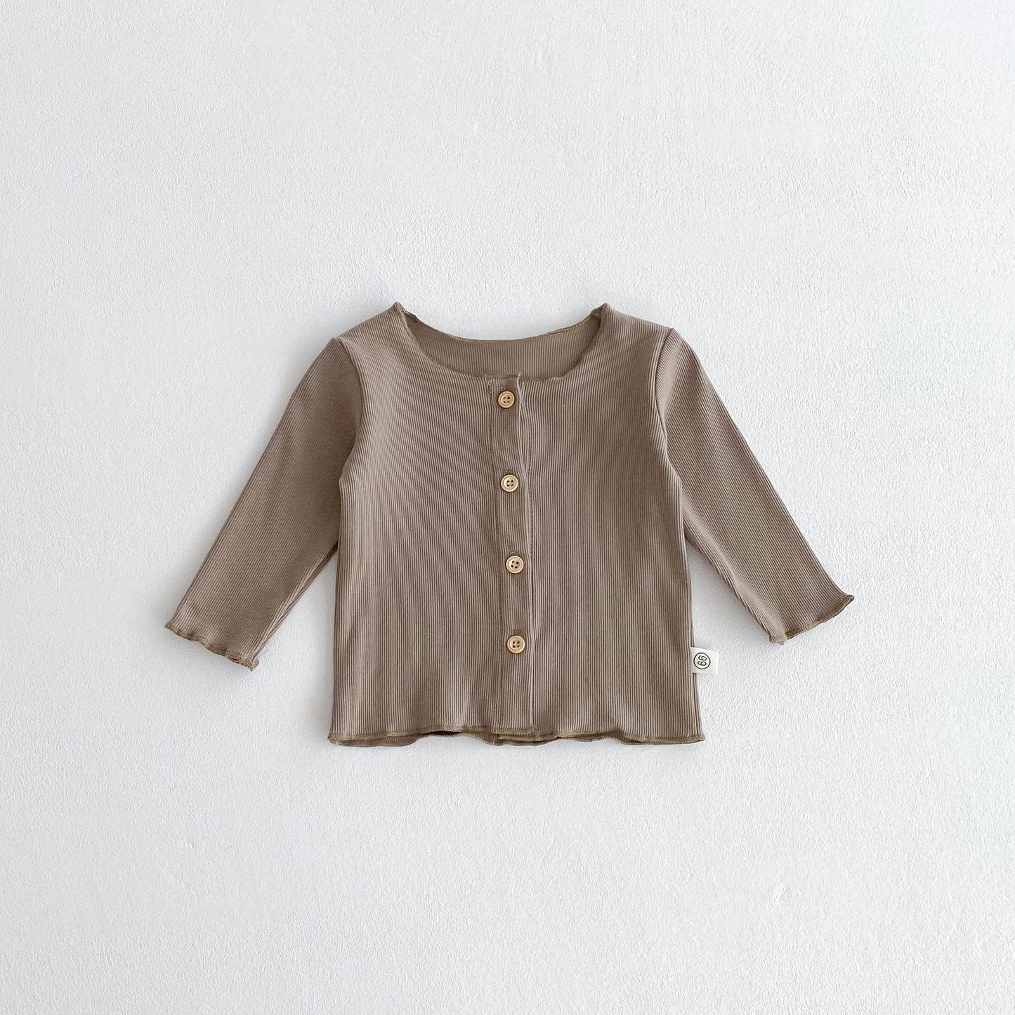 Arrival Spring Baby Kids Girls Solid Color Single Breasted Knitted Shirt, MyKids-USA®, Shirts, MyKids-USA - Size/Age - 66 (3-6M) - Color - Khaki -  -  - TR2603161813-B.
