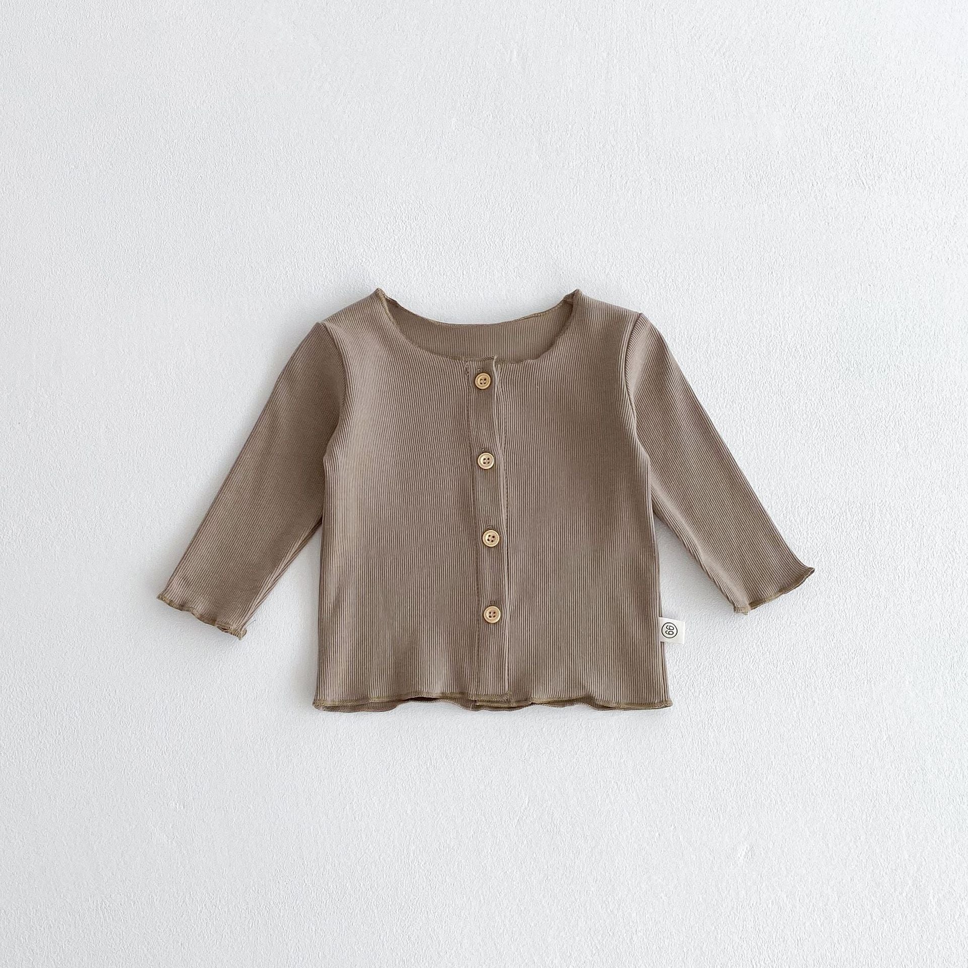 Arrival Spring Baby Kids Girls Solid Color Single Breasted Knitted Shirt, MyKids-USA®, Shirts, MyKids-USA - Size/Age - 66 (3-6M) - Color - Khaki -  -  - TR2603161813-B.
