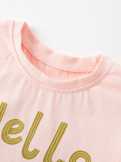 Summer Hot Selling Baby Kids Girls Short Sleeves Letters Pattern T-shirt and Floral Pants Clothing Set, MyKids-USA®, Baby & Children's Outfits, MyKids-USA -  -  -  -  -  -  - .