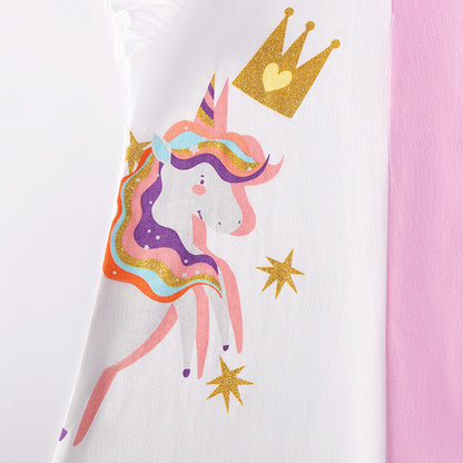 Summer Arrival Cartoon Pattern Fly Sleeves Color Patchwork Dress for Stylish Girls, MyKids-USA®, Baby & Toddler Dresses, MyKids-USA -  -  -  -  -  -  - .