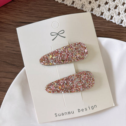 Collection of 2 Versatile Sequin Hair Clips, MyKids-USA®, Hair Pins, Claws & Clips, MyKids-USA - Size/Age - Average Size (0-12Y） - Color - Pink -  -  - TR2601291552-C.