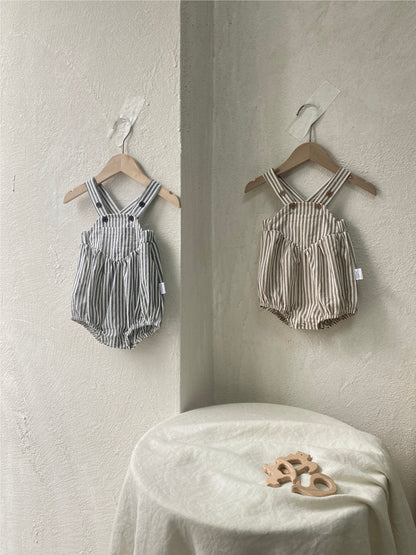 Summer Arrival Baby Sleeveless Striped Pattern Bodysuit