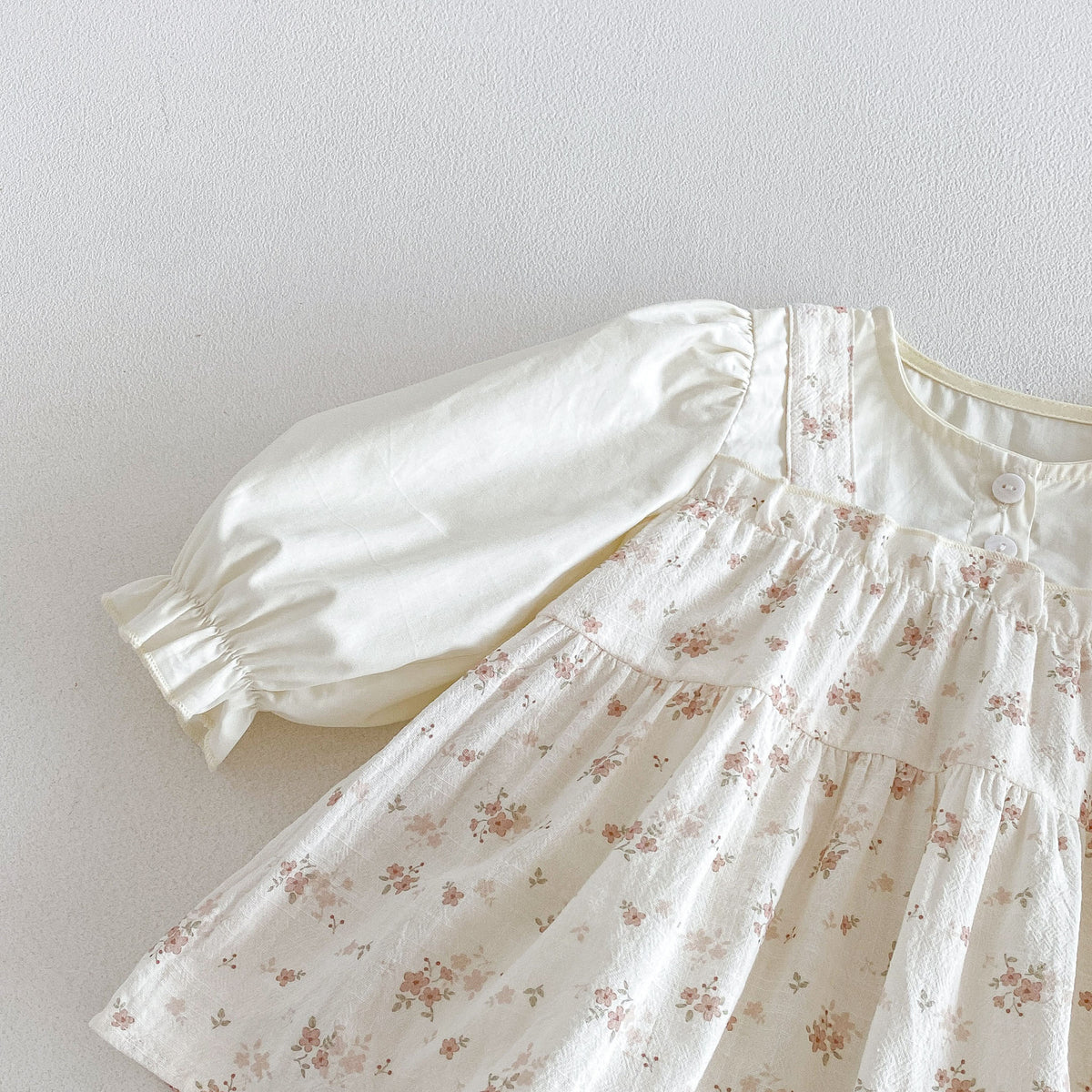 MyKids-USA® Baby Girls Long Sleeves Flowers Pattern Patchwork Design Bodysuit Dress