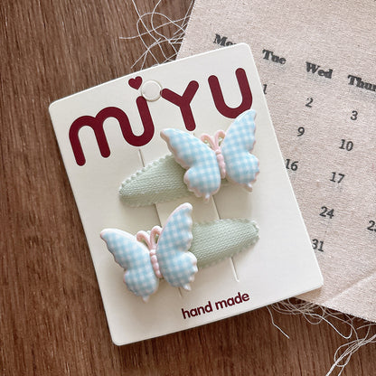 Collection of 2 Versatile Butterfly Pattern Hair Clips, MyKids-USA®, Hair Pins, Claws & Clips, MyKids-USA - Size/Age - Average Size (0-12Y） - Color - Blue -  -  - TR2601061446-A.