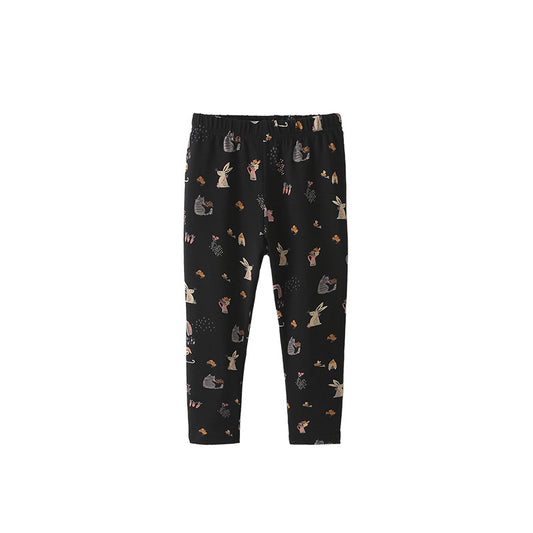 Autumn Arrival Baby Kids Girls Animals Cartoon Pattern Casual Pants, MyKids-USA®, Trousers, MyKids-USA - Size/Age - 120 (5-7Y) - Color - Black -  -  - TR2509212241-A