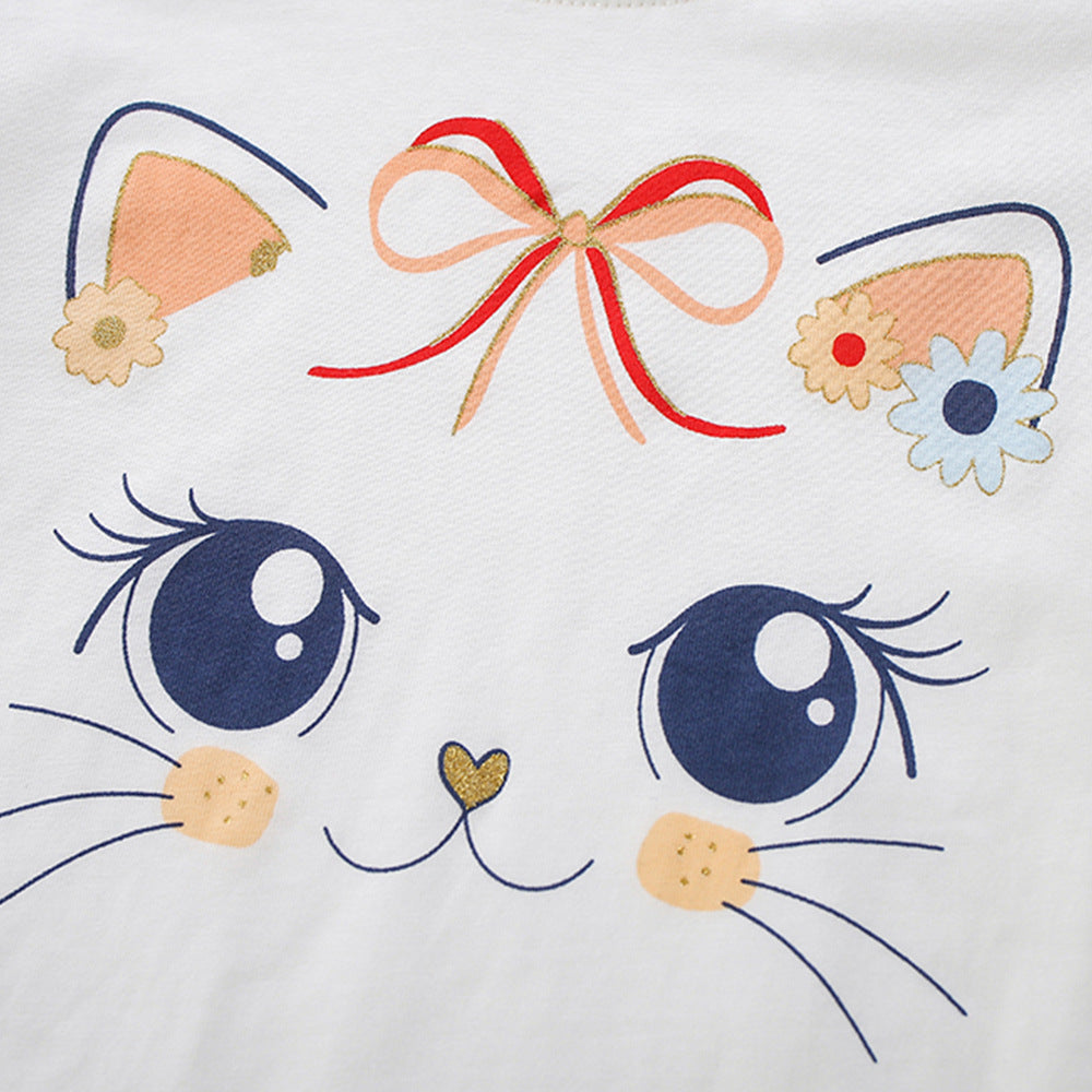 Summer Hot Selling Baby Kids Girls Short Sleeves Cartoon Animals Pattern T-shirt and Floral Pants Clothing Set, MyKids-USA®, Baby & Toddler Outfits, MyKids-USA -  -  -  -  -  -  - .