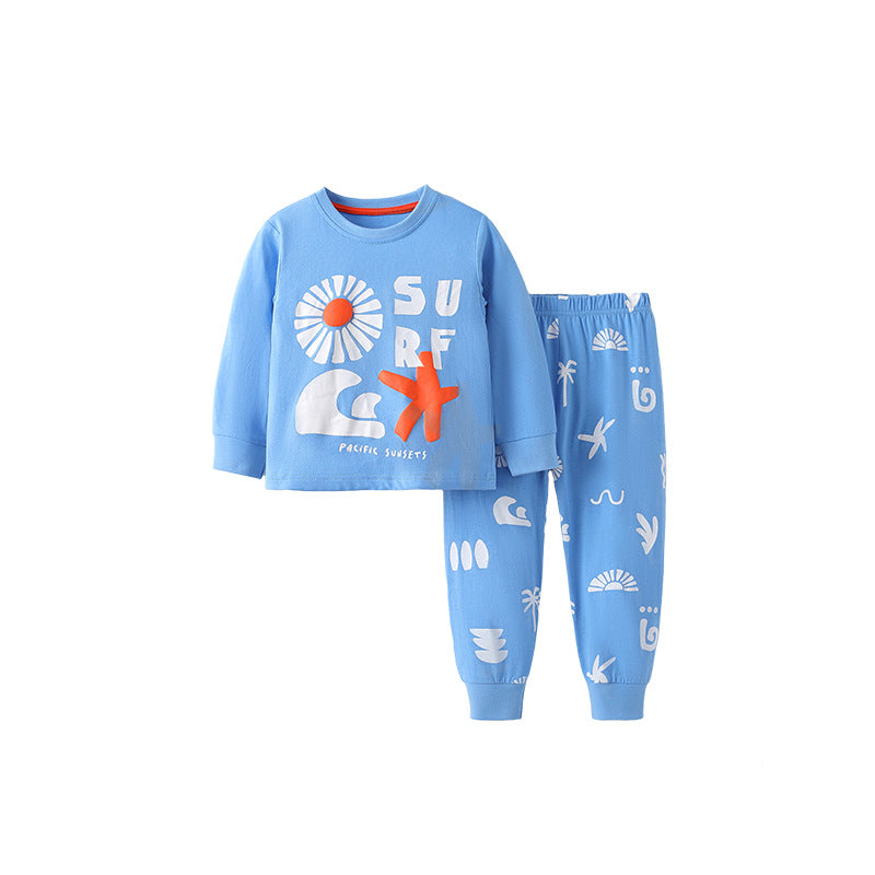Spring and Autumn Boys Geometric Pattern Long Sleeves Top and Pants Clothing Set, MyKids-USA®, Baby & Toddler Outfits, MyKids-USA - Size/Age - 100 (2-3Y) - Color - Blue -  -  - TR2509252317-A