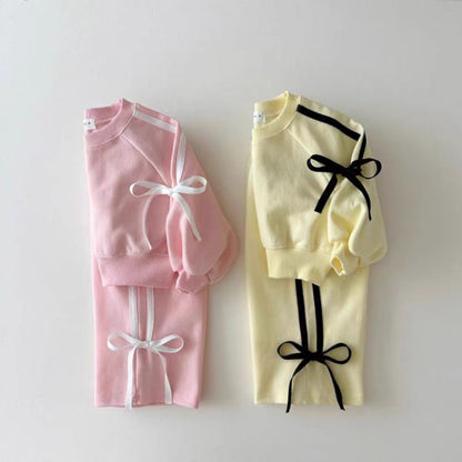 Autumn Baby Kids Girls Casual Bows Tied Pullover And Pants Clothing Set, MyKids-USA®, Baby & Toddler Outfits, MyKids-USA -  -  -  -  -  -  - 