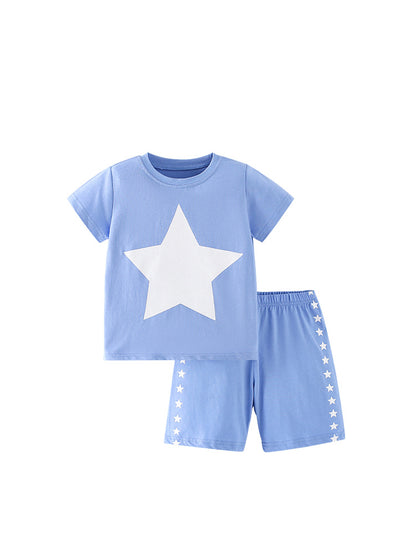 Baby Kids Unisex Stars Print T-Shirt And Shorts Casual Clothing Set