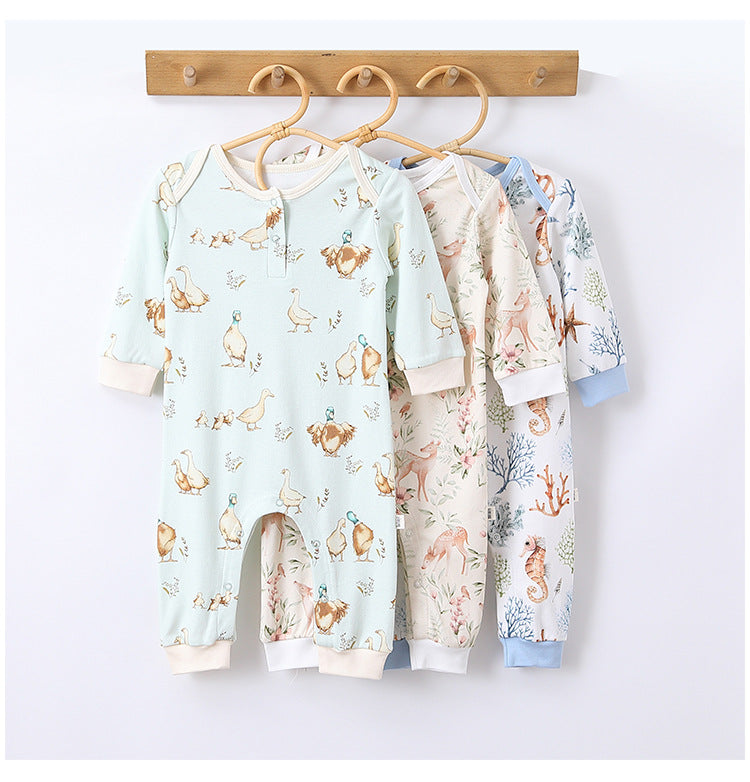 Autumn and Spring Arrival Baby Unisex Animals Pattern Long Sleeves Crew Neck Rompers, MyKids-USA®, Baby One-Pieces, MyKids-USA -  -  -  -  -  -  - 