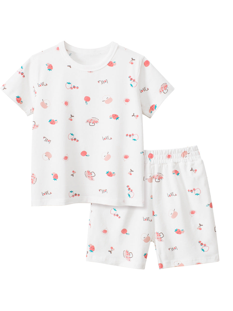Summer Baby Kids Girls Cartoon Print T-shirt and Shorts Clothing Set, MyKids-USA®, Baby & Toddler Outfits, MyKids-USA - Size/Age - 90 (12-24M) - Color - White -  -  - TR2410090849-E