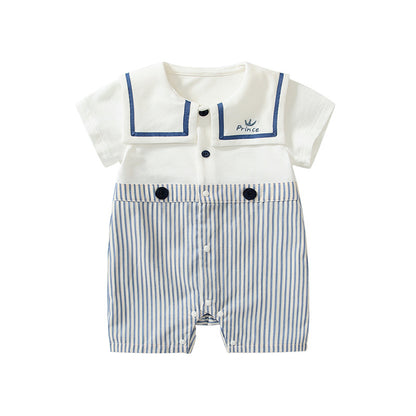 Summer Arrival Baby Boys Short Sleeves Cute Striped Pattern Navy Style Rompers, MyKids-USA®, Baby One-Pieces, MyKids-USA -  -  -  -  -  -  - 