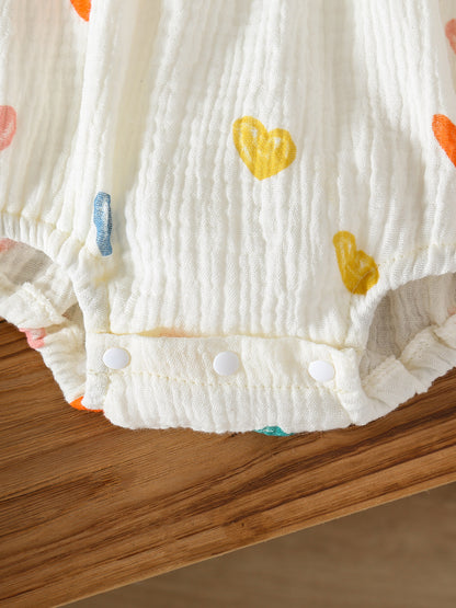 MyKids-USA® Autumn Design Baby Girls Hearts Pattern Long Sleeves Bodysuit
