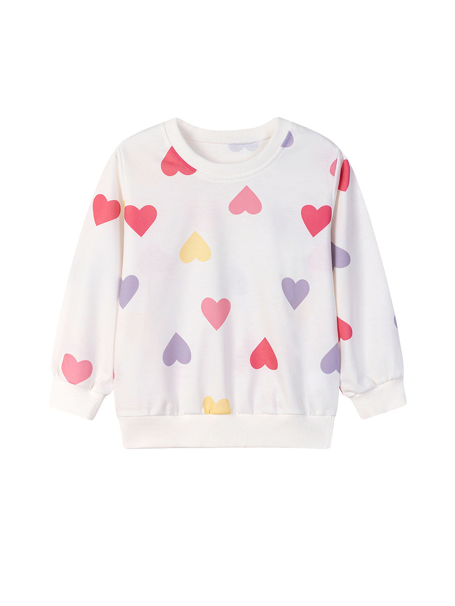 Autumn Arrival Kids Girls Colorful Hearts Pattern Crew Neck Long Sleeves Top, MyKids-USA®, Shirts, MyKids-USA -  -  -  -  -  -  - 