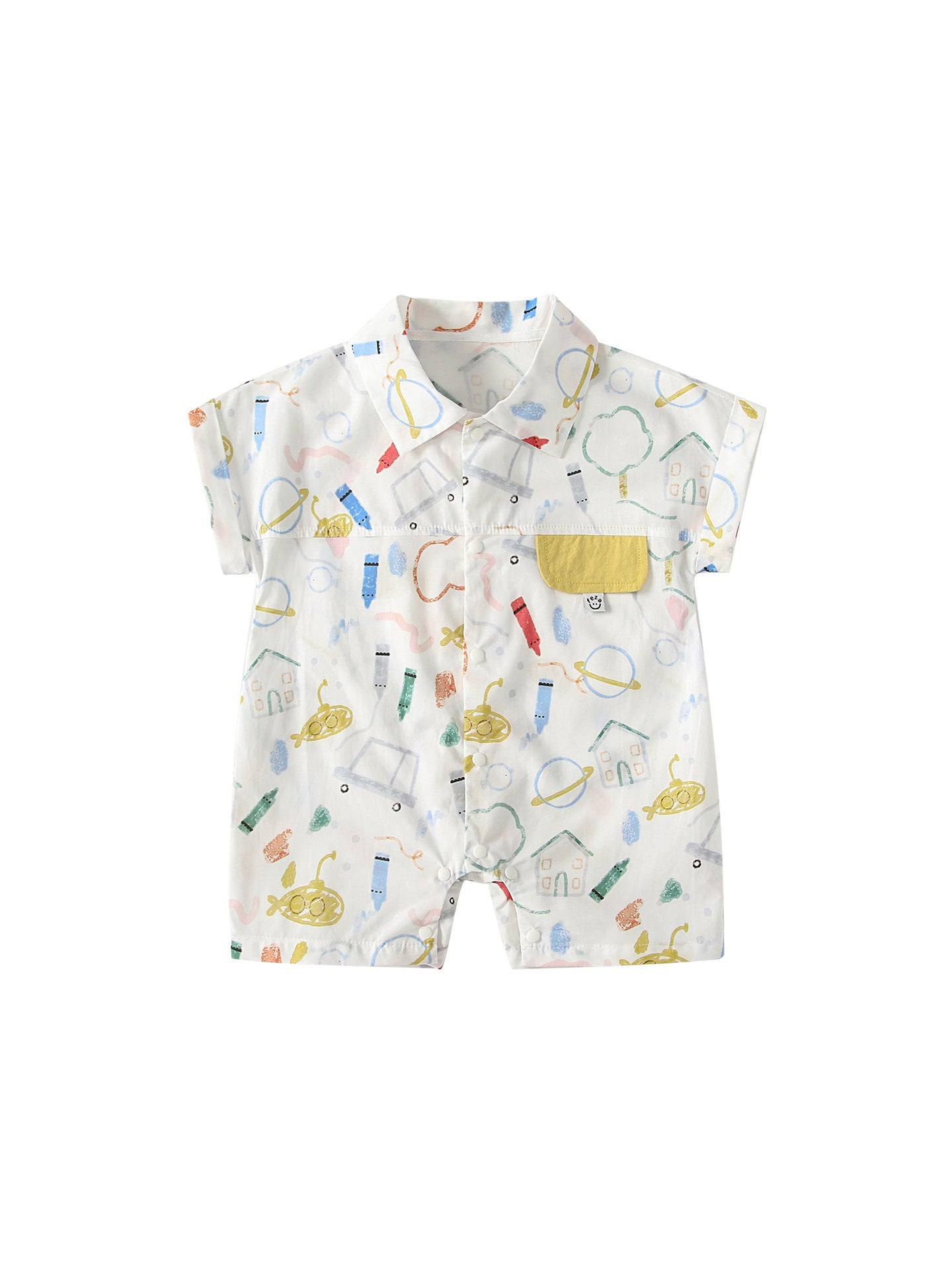 Summer Arrival Baby Boys Short Sleeves Cartoon Pattern Single Breasted Rompers Bodysuits, MyKids-USA®, Baby & Children's One-Pieces, MyKids-USA -  -  -  -  -  -  - .