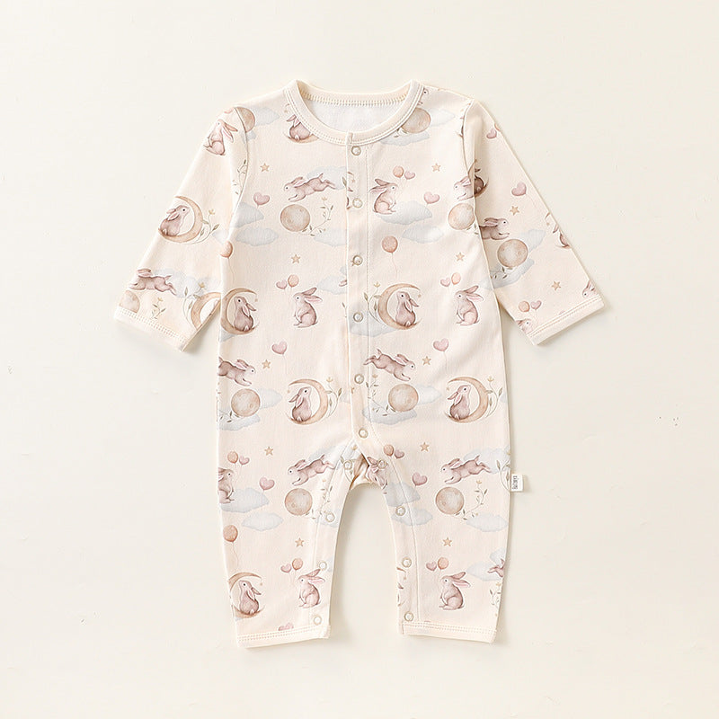 Autumn and Spring Arrival Baby Unisex Simple Animals Pattern Long Sleeves Rompers, MyKids-USA®, Baby One-Pieces, MyKids-USA - Size/Age - 66 (3-6M) - Color - Beige -  -  - TR2410151728-A