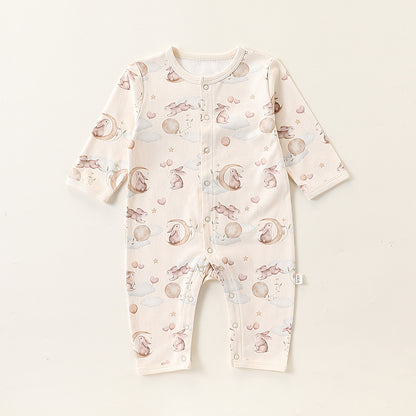 Autumn and Spring Arrival Baby Unisex Simple Animals Pattern Long Sleeves Rompers, MyKids-USA®, Baby One-Pieces, MyKids-USA - Size/Age - 66 (3-6M) - Color - Beige -  -  - TR2410151728-A