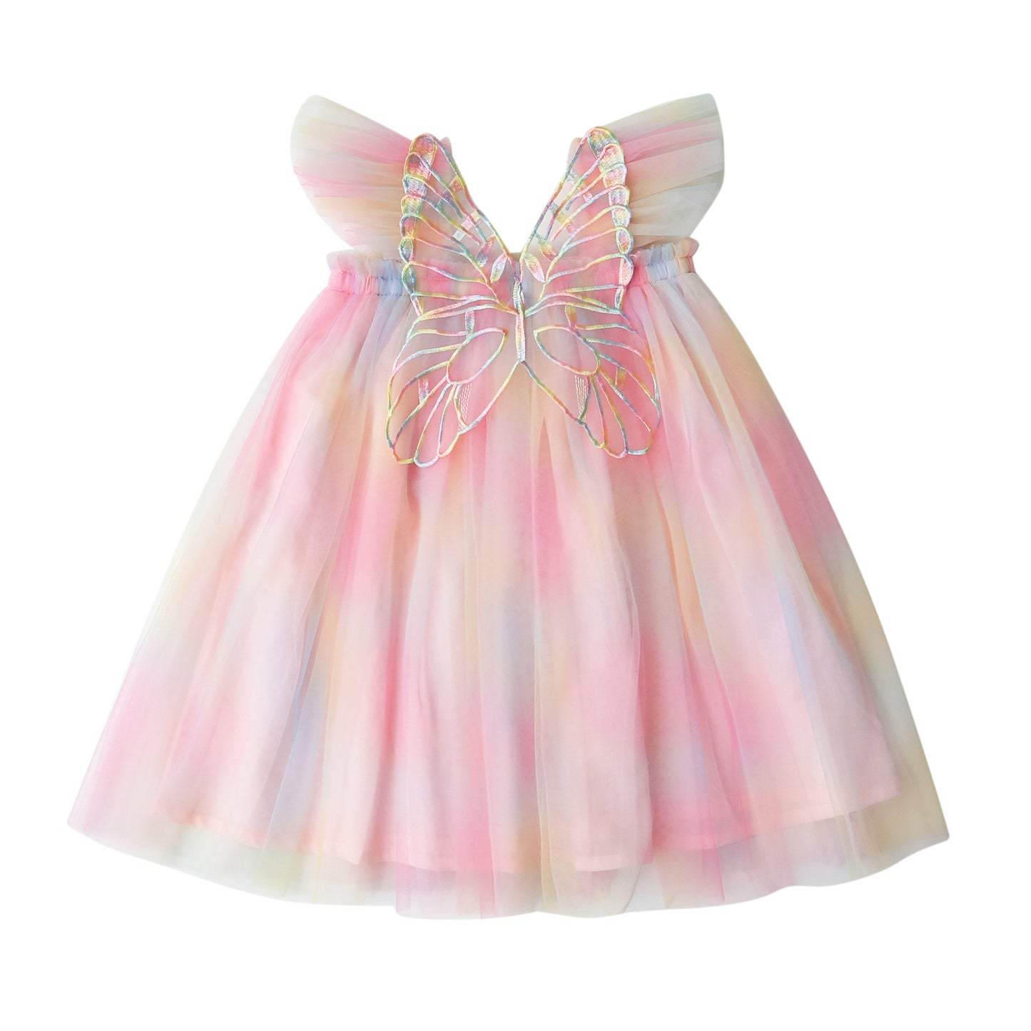 Summer Baby Kids Girls Fly Sleeves Butterfly Pattern Gradient Tulle Dress, MyKids-USA®, Baby & Children's Dresses, MyKids-USA - Size/Age - 80 (9-12M) - Color - Light Pink -  -  - TR2605152316-E.