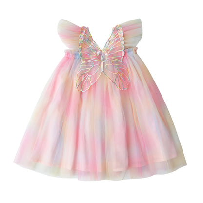 Summer Baby Kids Girls Fly Sleeves Butterfly Pattern Gradient Tulle Dress, MyKids-USA®, Baby & Children's Dresses, MyKids-USA - Size/Age - 80 (9-12M) - Color - Light Pink -  -  - TR2605152316-E.