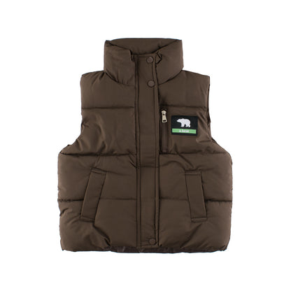 Style Kids Unisex Outerwear: Sleeveless Single Breasted Coat for Children, MyKids-USA®, Baby & Toddler Outerwear, MyKids-USA - Size/Age - 110 (3-5Y) - Color - Coffee -  -  - TR2410032212-C