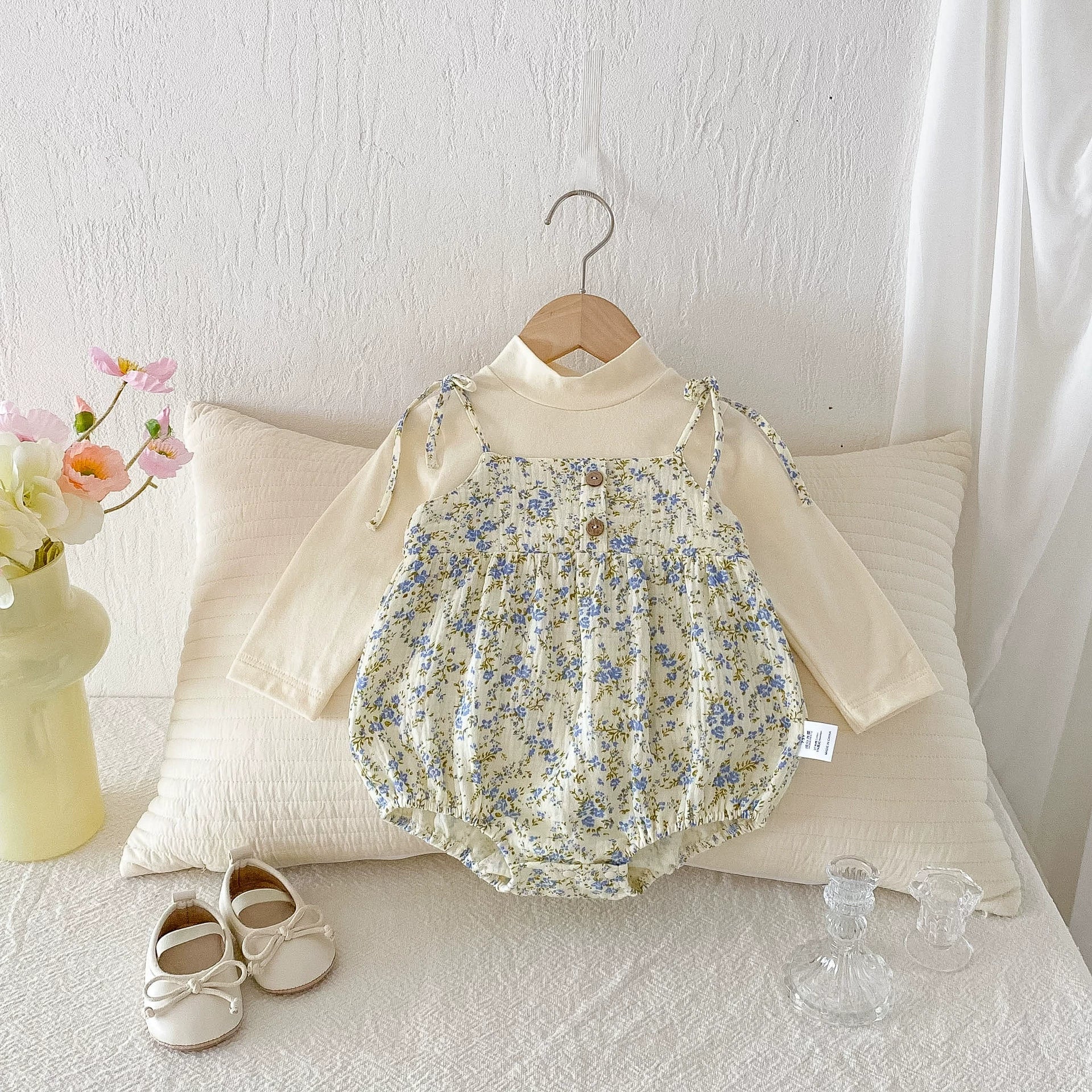 Autumn Hot Selling Baby Girls Beige Floral Pattern Long Sleeves Color Patchwork Onesies Bodysuits, MyKids-USA®, Baby One-Pieces, MyKids-USA -  -  -  -  -  -  - 