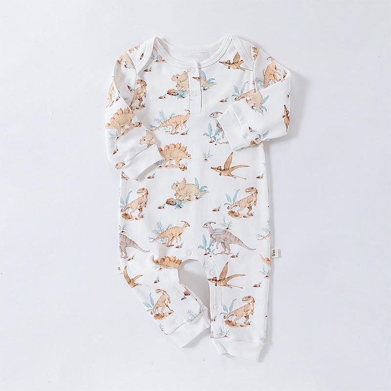 Autumn and Spring Arrival Baby Unisex Animals Pattern Long Sleeves Crew Neck Rompers, MyKids-USA®, Baby One-Pieces, MyKids-USA - Size/Age - 66 (3-6M) - Color - White -  -  - TR2408131510-D