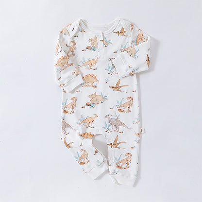 Autumn and Spring Arrival Baby Unisex Animals Pattern Long Sleeves Crew Neck Rompers, MyKids-USA®, Baby One-Pieces, MyKids-USA - Size/Age - 66 (3-6M) - Color - White -  -  - TR2408131510-D