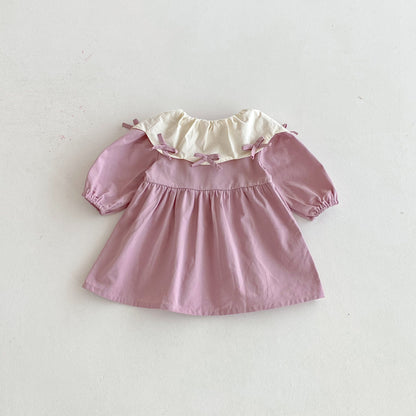 Autumn Baby Kids Girls Butterfly-bows Pattern Long-sleeved Purple Onesies and Dress – Princess Sister Matching Set, MyKids-USA®, Baby & Toddler Dresses, MyKids-USA - Size/Age - 66 (3-6M) - Color - White -  -  - TR2509212336-B