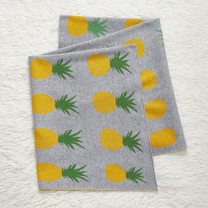 New Arrival Knitted Baby Blanket With Simple Fruits Pattern: New Collection For All Seasons