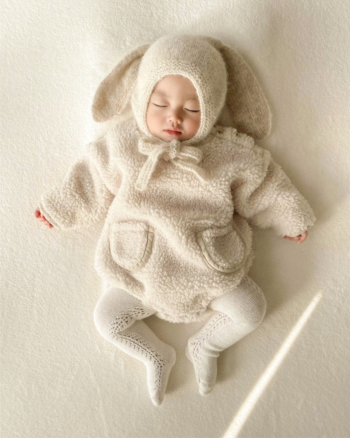 Infant Baby Solid Thick Warm Long Sleeve Combo Two Pockets One Piece In Winter ( Not Include Hat )